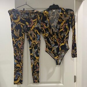 Chic Black and Gold Butterfly Jumpsuit